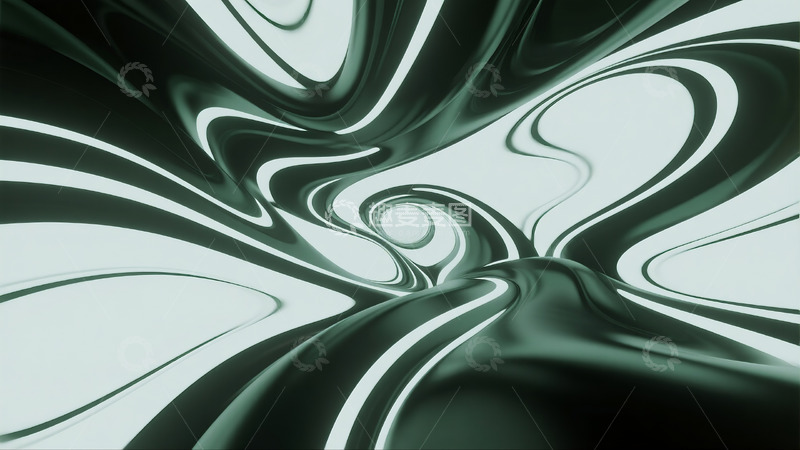 高清大图下载【趣麦麦图】流畅墨绿线条背景