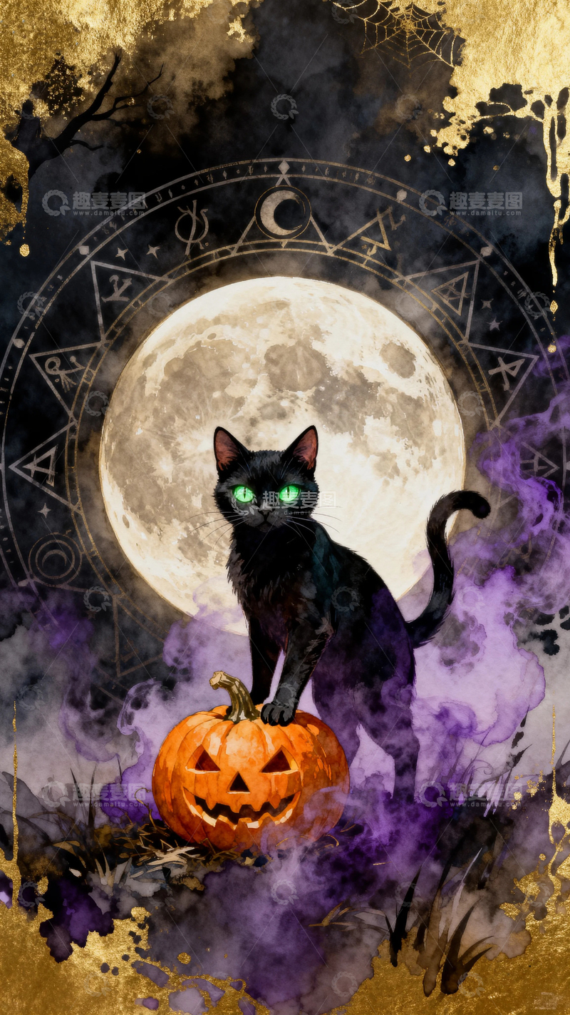 高清大图下载【趣麦麦图】万圣节节日背景5