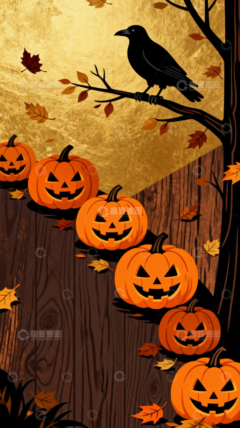 高清大图下载【趣麦麦图】万圣节节日背景2