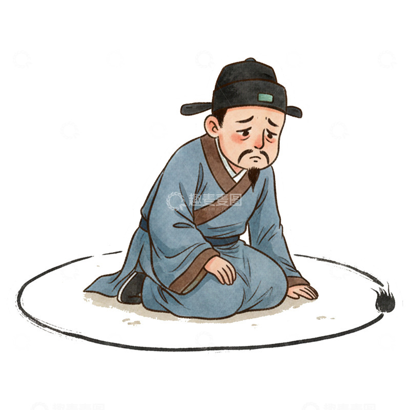 高清大图下载【趣麦麦图】卡通手绘成语画地为牢免抠元素