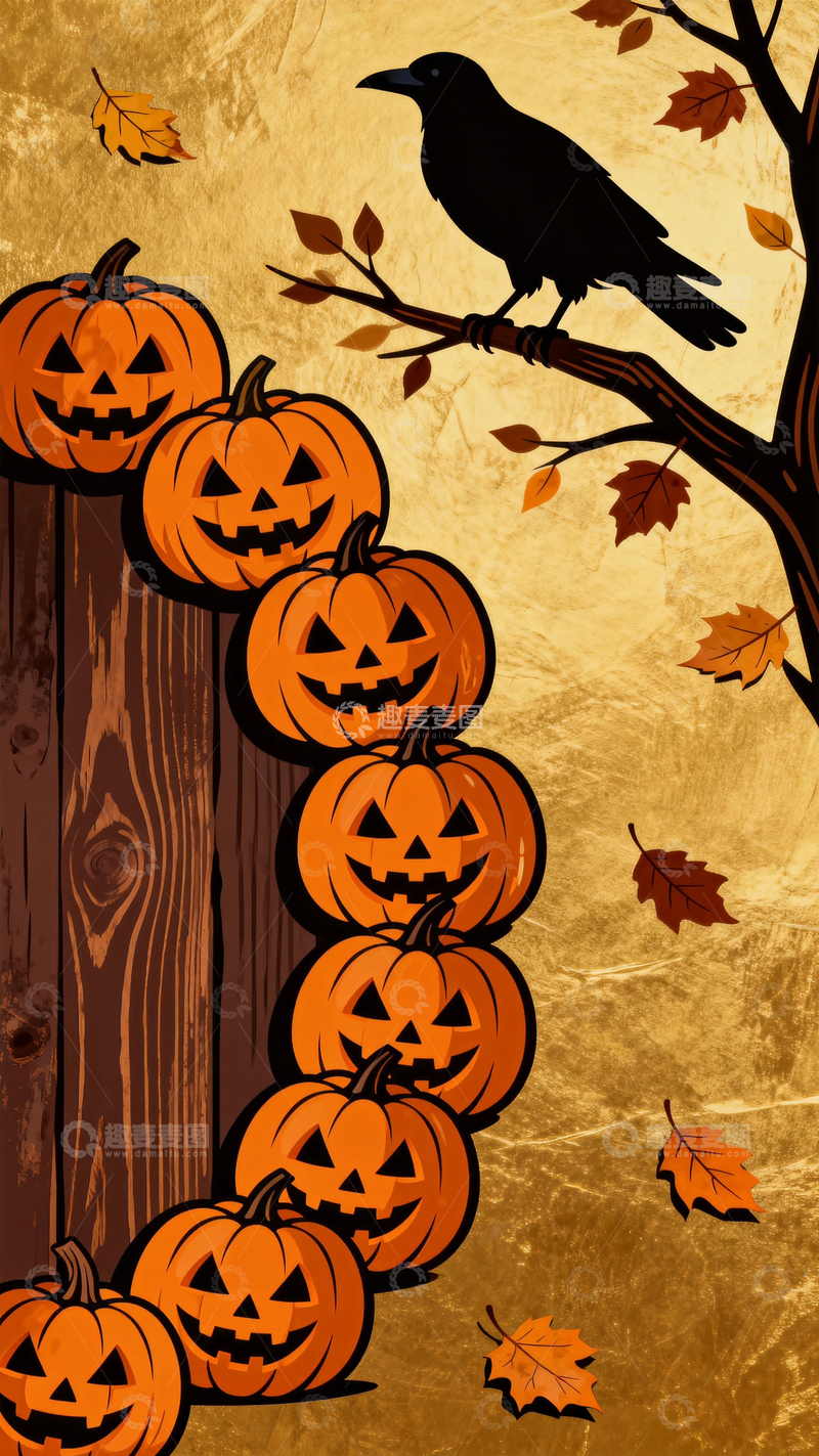 高清大图下载【趣麦麦图】万圣节节日背景1