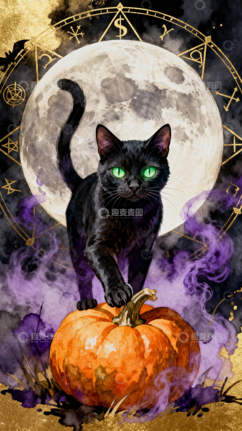 高清大图下载【趣麦麦图】万圣节节日背景7