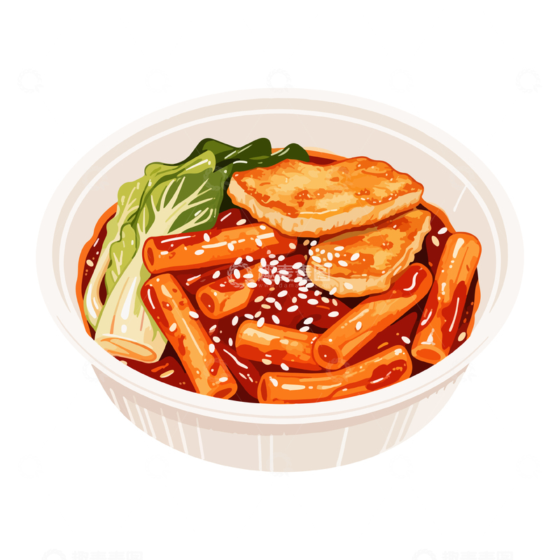 源文件下载【趣麦麦图】延边辣炒年糕1