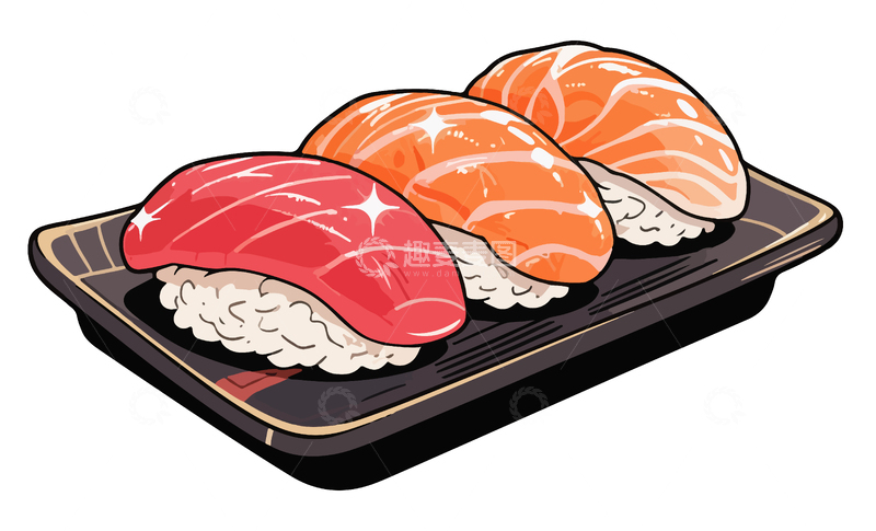 三文鱼寿司插画