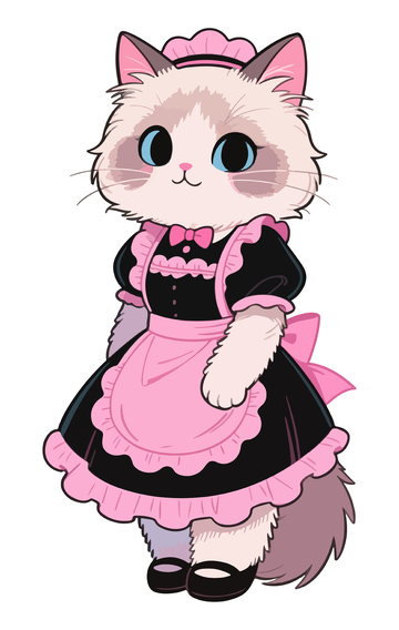 穿女仆衣服的布偶猫