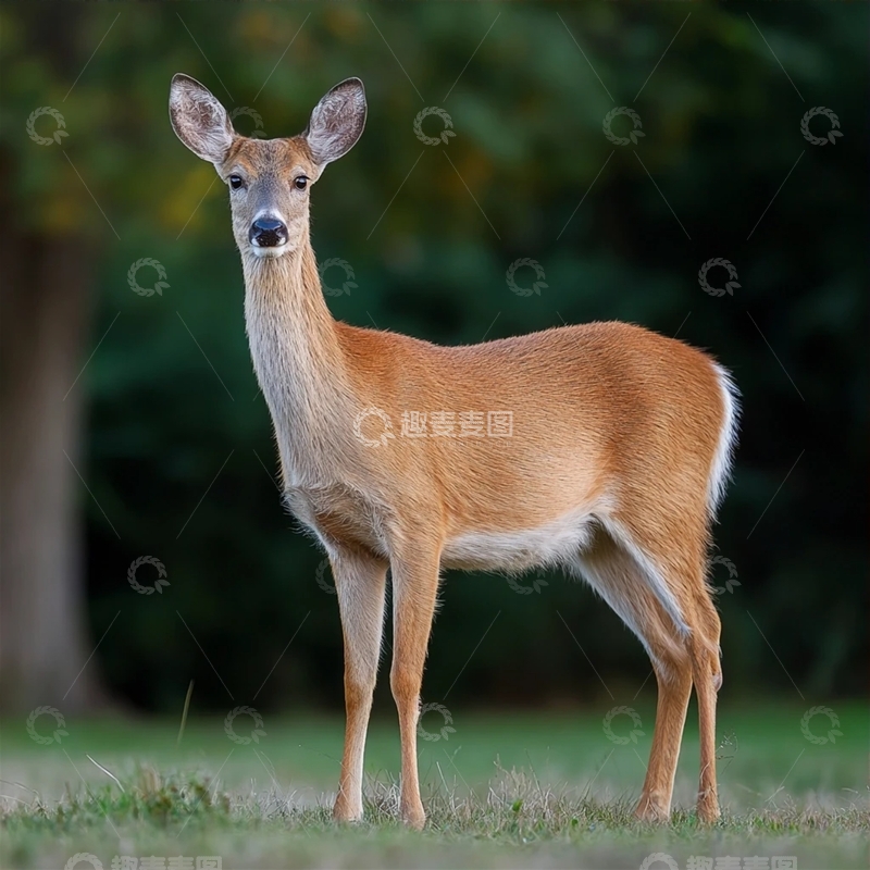 高清大图下载【趣麦麦图】森林中的年轻鹿