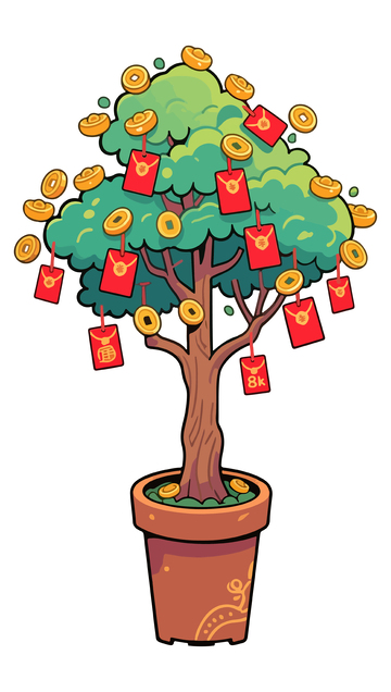 春节发财树红包金元宝2