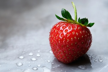 放在桌面上的一颗草莓