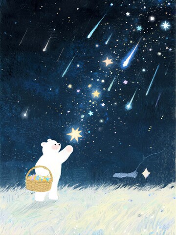 白熊在星夜下的拾光之旅