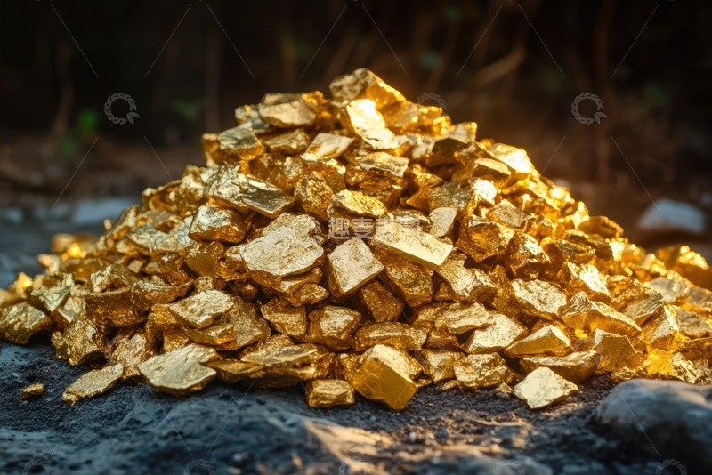 高清大图下载【趣麦麦图】一堆黄金金块
