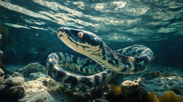 河底里的一条蟒蛇