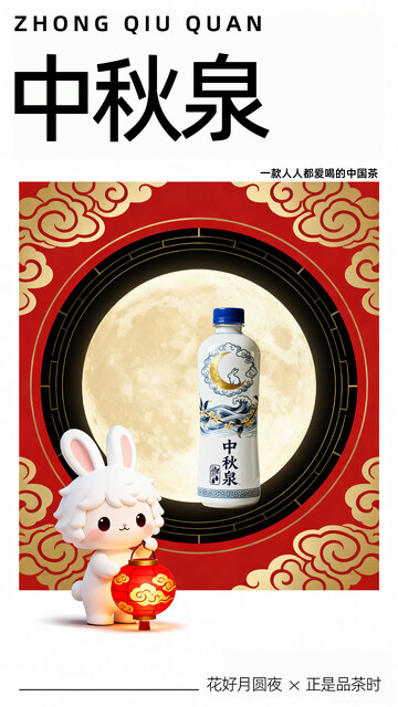 茶饮产品中秋宣传海报
