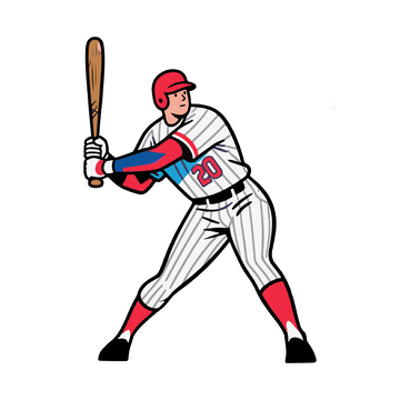 一个棒球运动员在打棒球