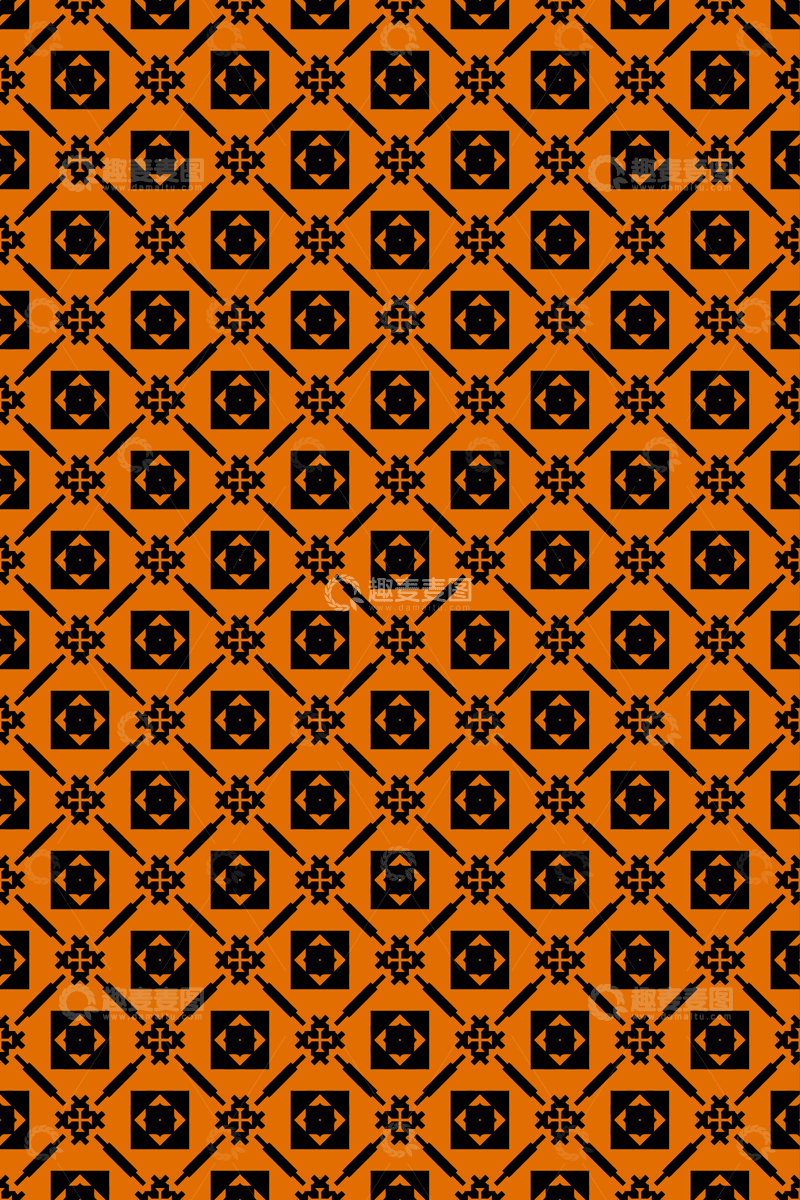 源文件下载【趣麦麦图】大牌风复古几何花型无缝设计177