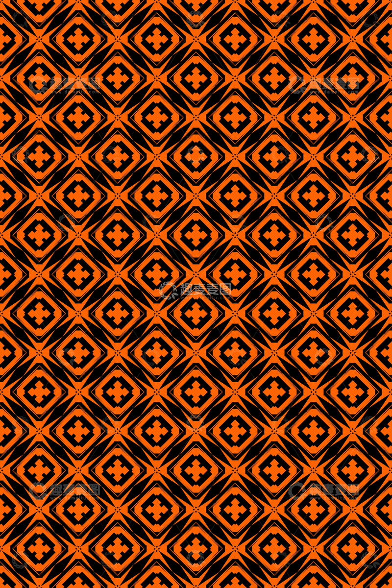 源文件下载【趣麦麦图】大牌风复古几何花型无缝设计200