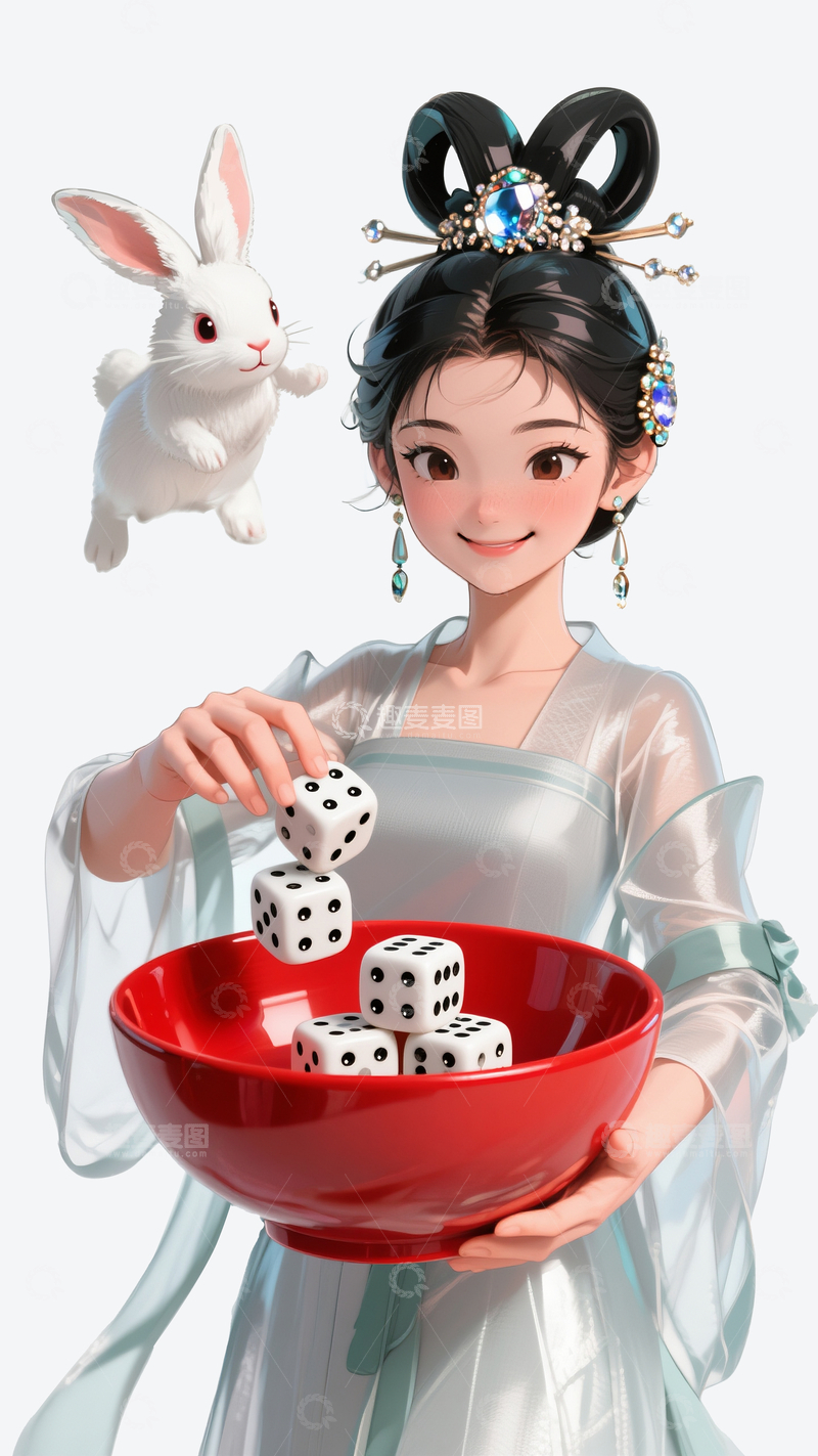 源文件下载【趣麦麦图】赛博嫦娥博饼2