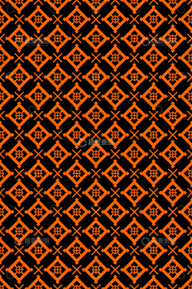 源文件下载【趣麦麦图】大牌风复古几何花型无缝设计196