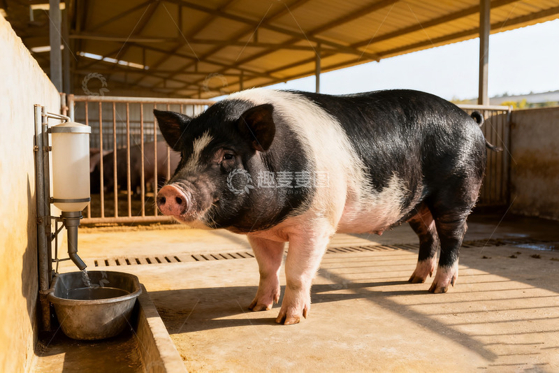 高清大图下载【趣麦麦图】圈舍里的黑白花猪