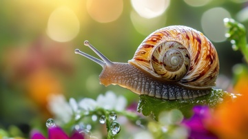 草地上爬行的蜗牛