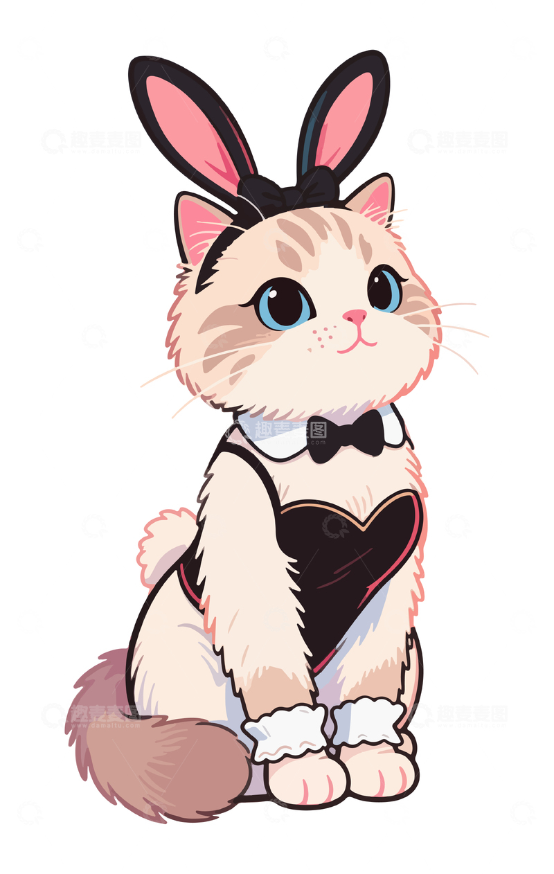 穿兔女郎衣服的布偶猫