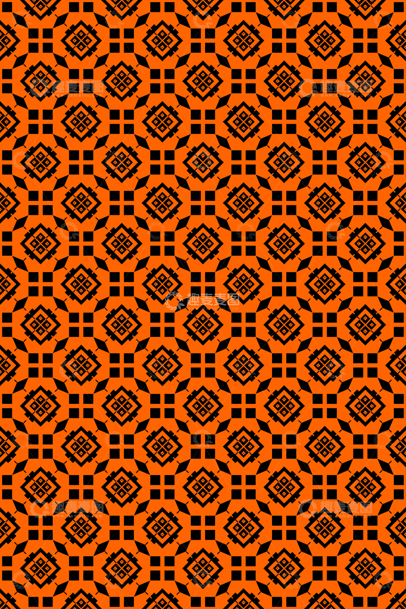 源文件下载【趣麦麦图】大牌风复古几何花型无缝设计207