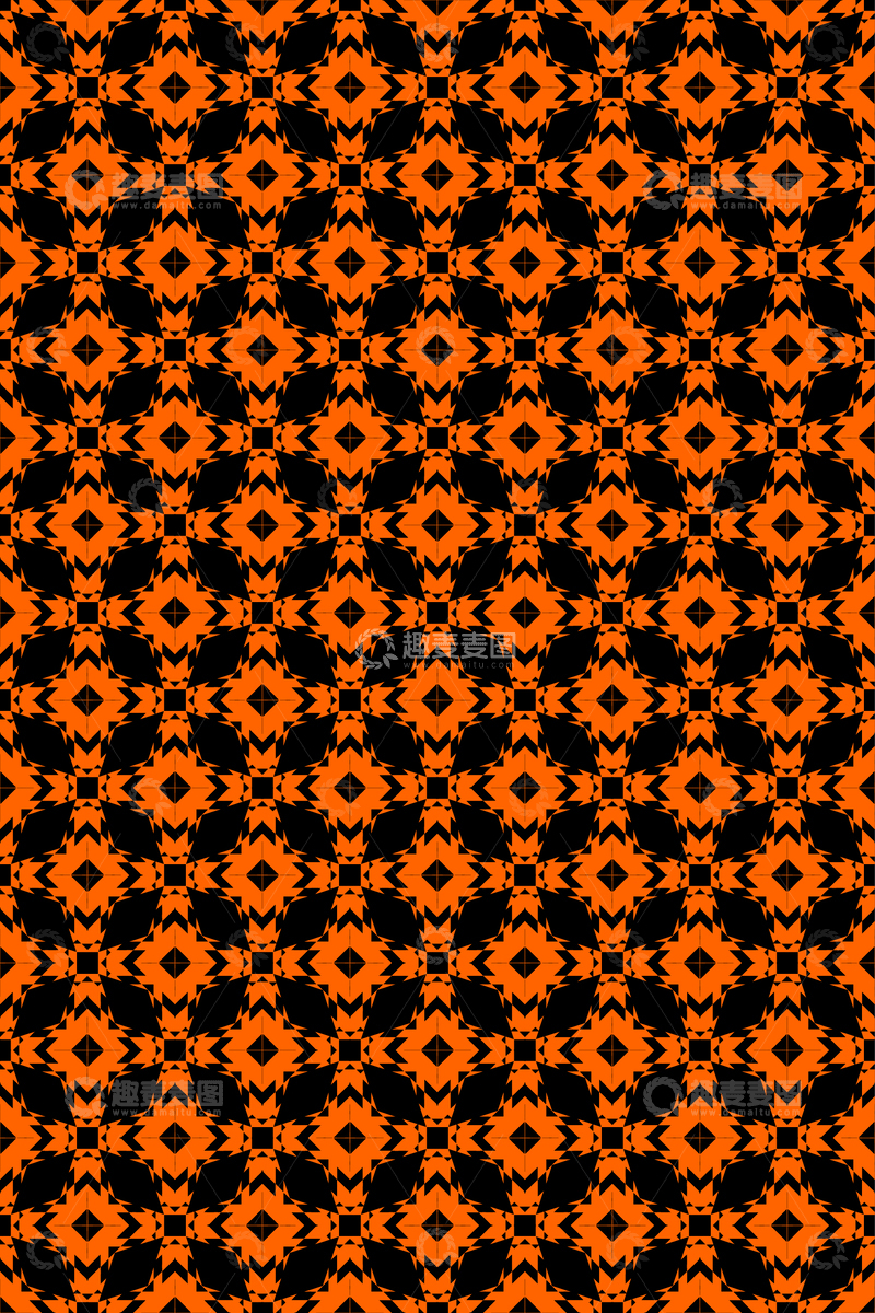 源文件下载【趣麦麦图】大牌风复古几何花型无缝设计223