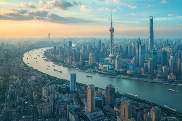 大城市建筑长江风景