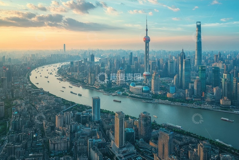 高清大图下载【趣麦麦图】大城市建筑长江风景