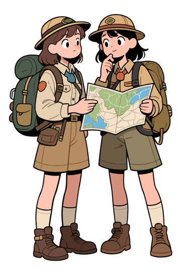 探险的两个女孩