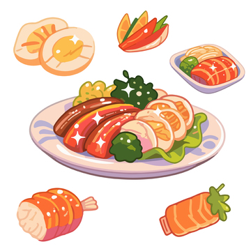 美味的食物插画