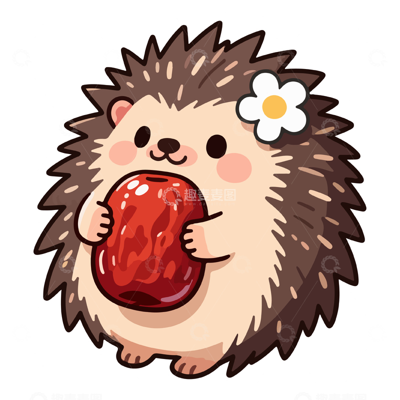 源文件下载【趣麦麦图】-可爱的小刺猬3