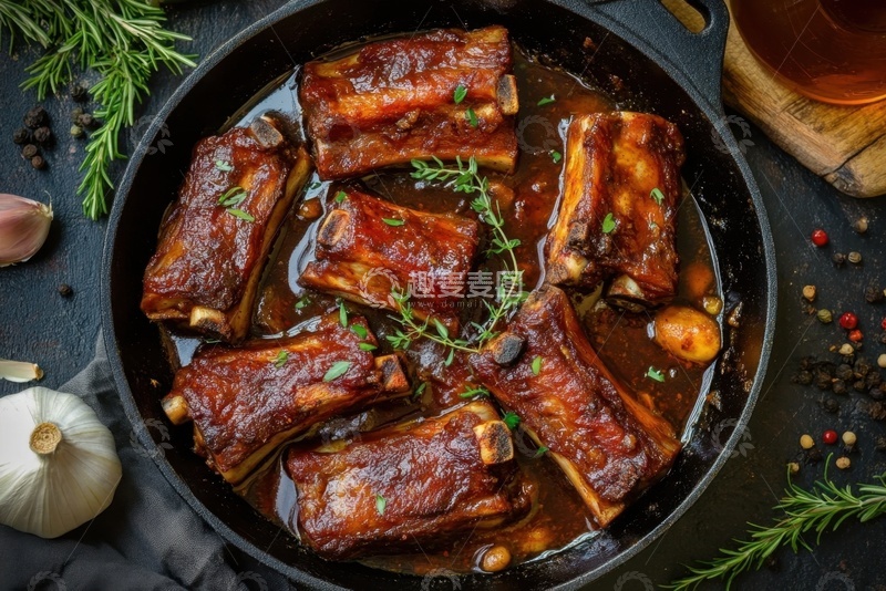 高清大图下载【趣麦麦图】一盘红烧排骨美食