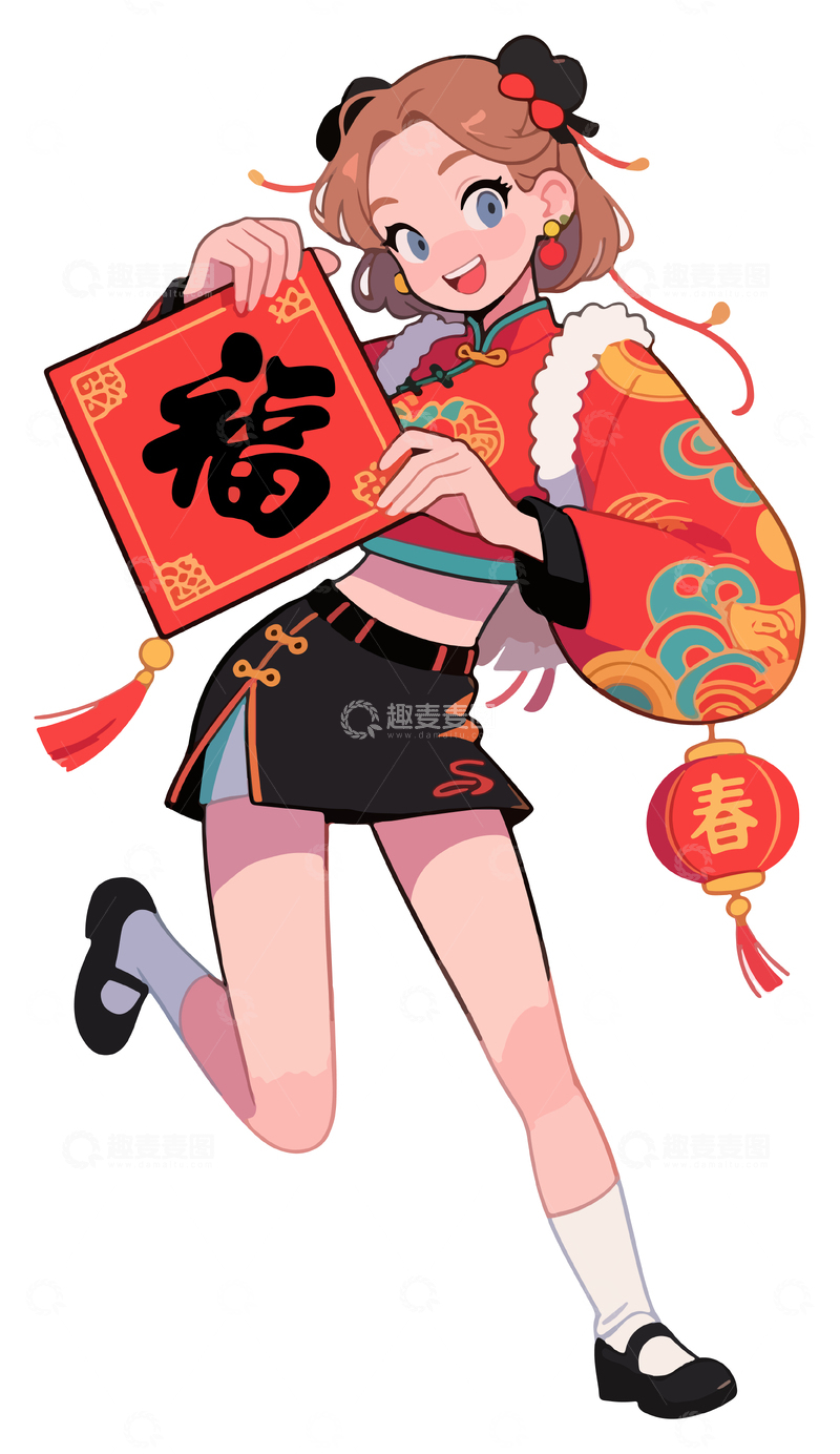 源文件下载【趣麦麦图】-春节喜庆人物15
