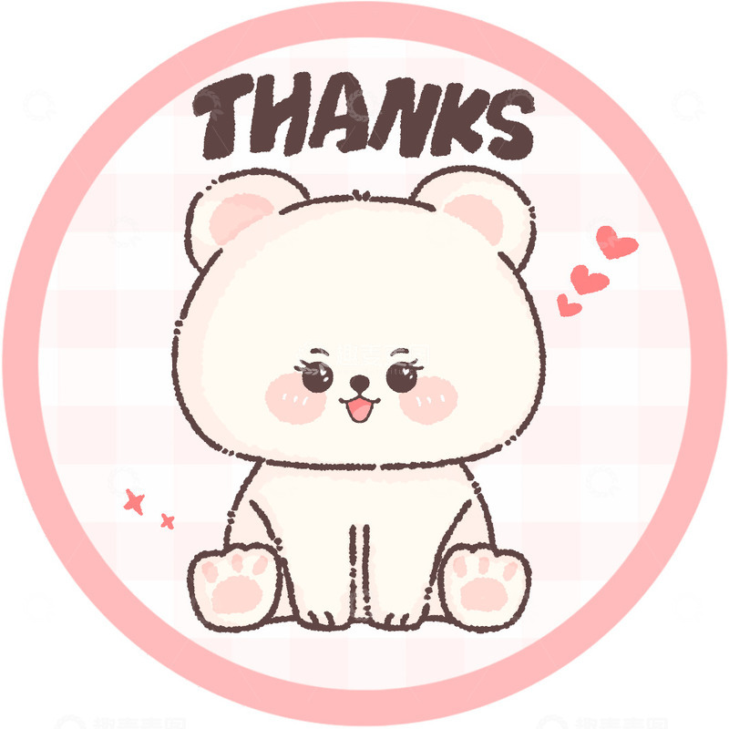 圆形小熊封口贴