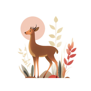 自然中的优雅麋鹿