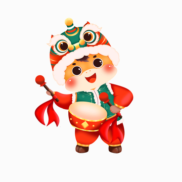 2026年春节元旦马年敲锣打鼓元素