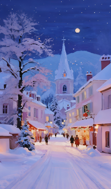 丙烯厚涂巴黎街头插画2