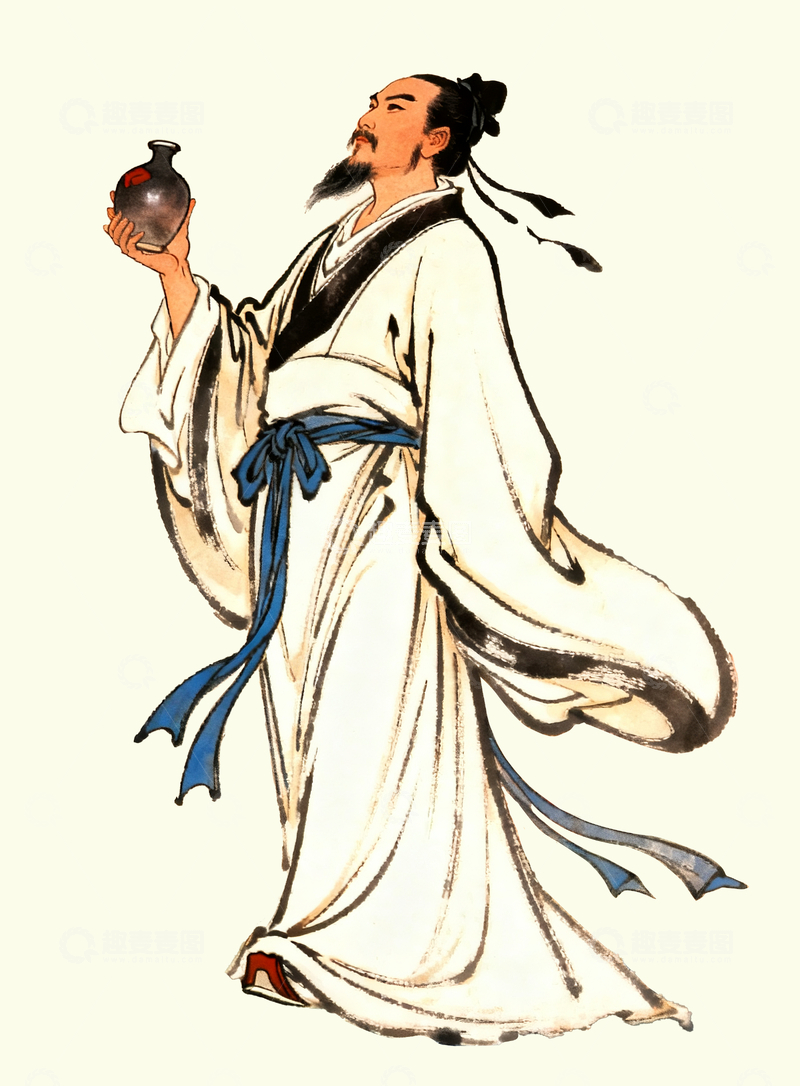 源文件下载【趣麦麦图】工笔画李白1