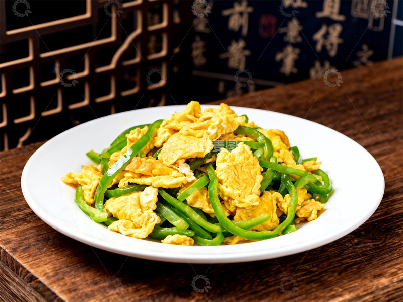 高清大图下载【趣麦麦图】一盘家常菜辣椒炒蛋