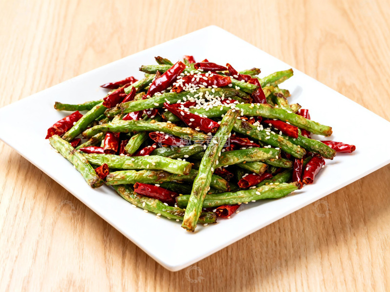 高清大图下载【趣麦麦图】一盘香辣干煸豆角