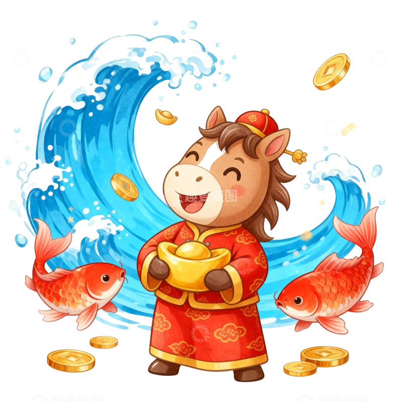 新年锦鲤和卡通小马