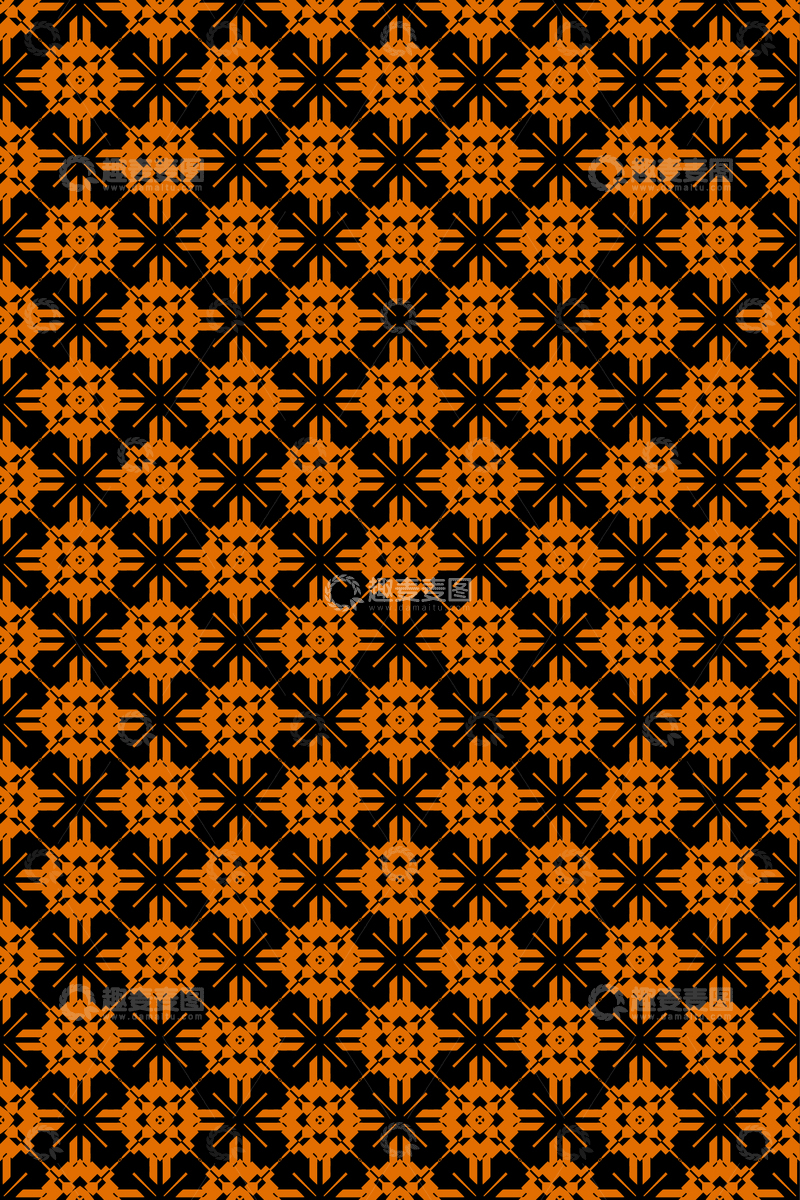 源文件下载【趣麦麦图】大牌风复古几何花型无缝设计318