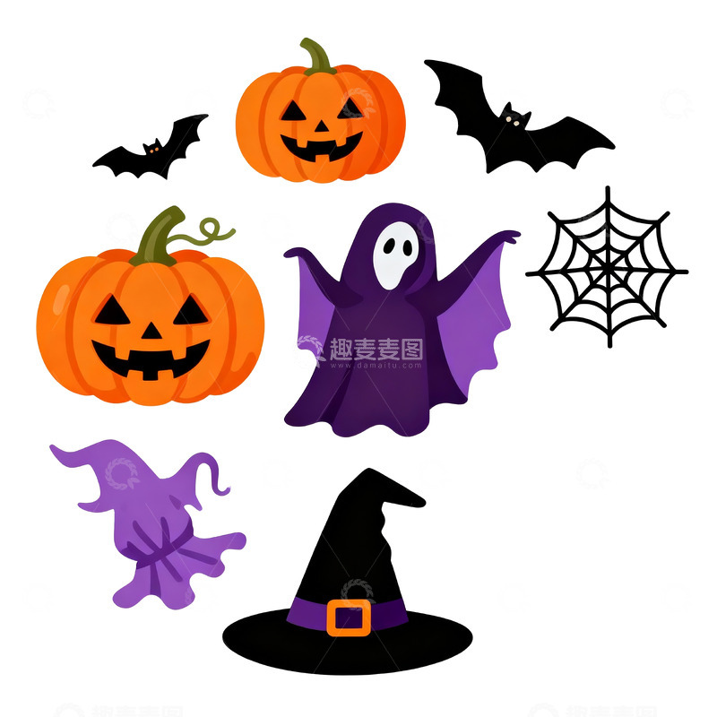高清大图下载【趣麦麦图】万圣节卡通素材4