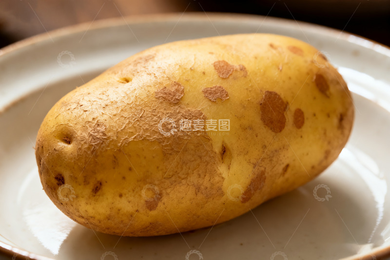 高清大图下载【趣麦麦图】盘中新鲜的带士生土豆2