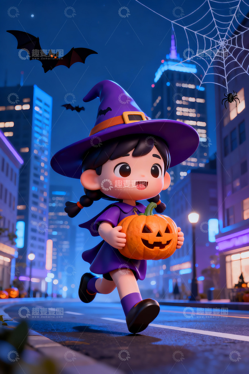 高清大图下载【趣麦麦图】万圣夜可爱女孩2