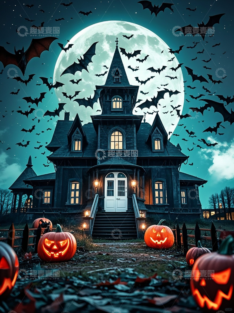高清大图下载【趣麦麦图】万圣夜神秘城堡