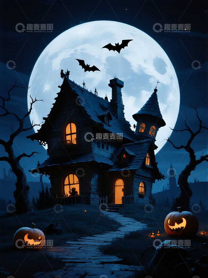 高清大图下载【趣麦麦图】万圣节神秘城堡