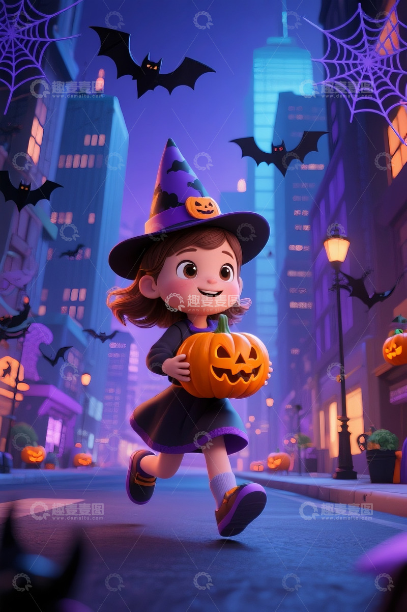 高清大图下载【趣麦麦图】万圣夜可爱女孩3