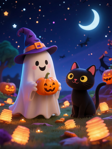 可爱的万圣节场景