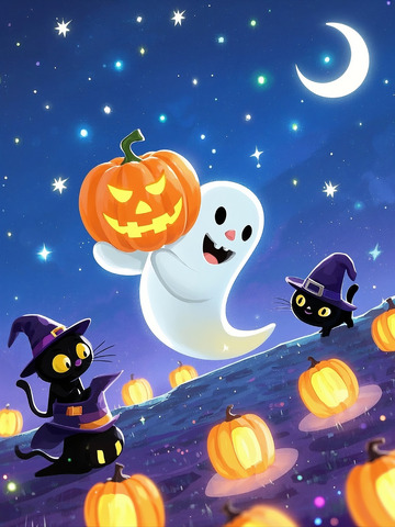 可爱的万圣节场景3